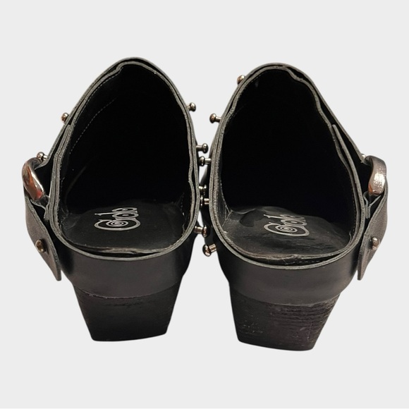 GOLO Woody Noir Black Leather Women's Shoes Mule Booties Size 9 studded western - Picture 4 of 11